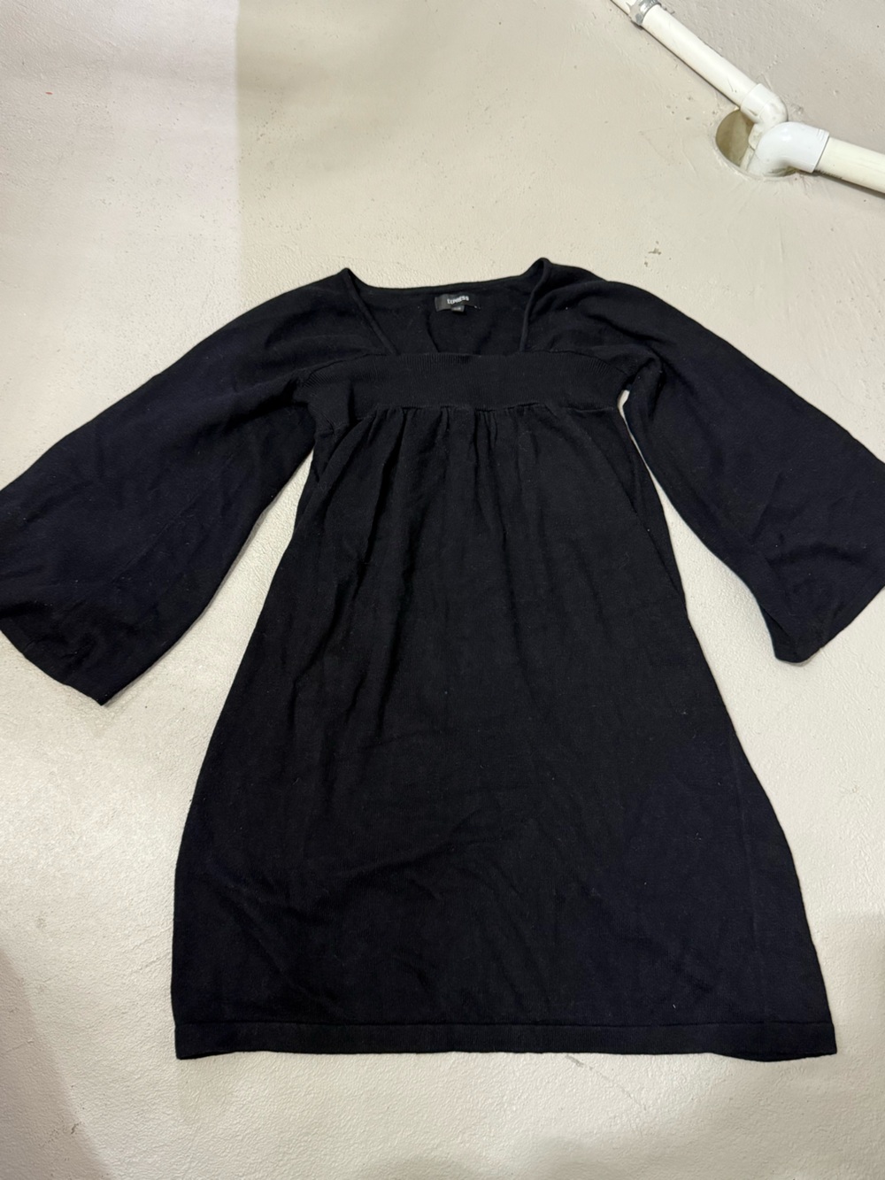Express Black Empire-Waist Knit Tunic Dress